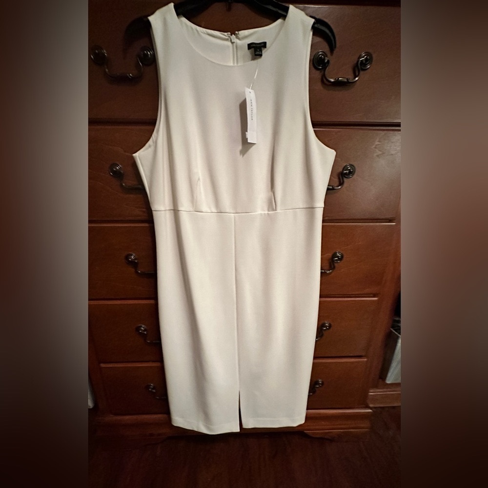 Ann Taylor winter white front slip dress
